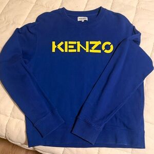 Kenzo Royal Blue Crewneck with Vibrant Yellow Logo